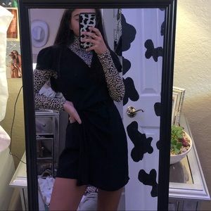 brandy melville black tie up dress